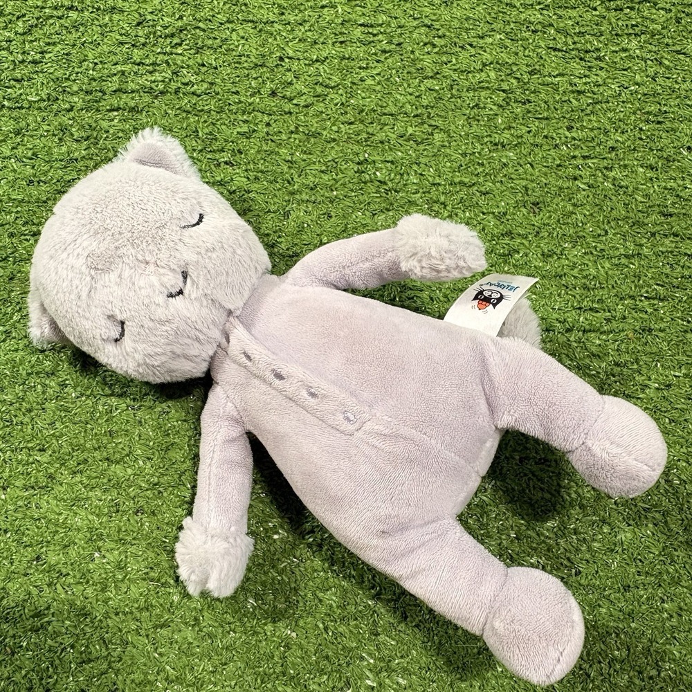Rare Jellycat RETIRED Rock-A-Bye Kitten Authentic No Basket 8" Cat Plush Toy
